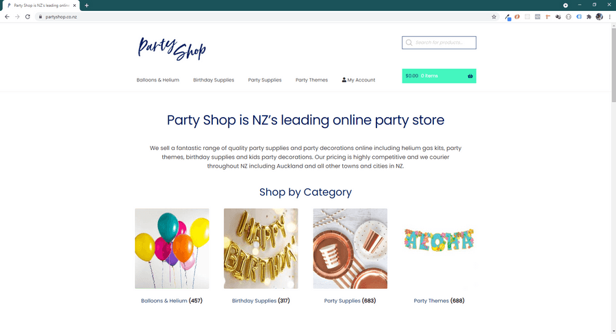 Party Shop Site